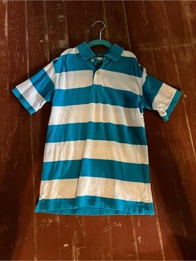 Place Teal and White Striped Polo